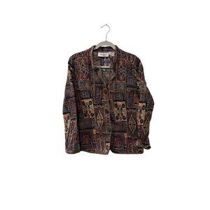 Vintage Two Twenty Collection Tapestry Jacket With Geometric Boho Pattern  Mediu